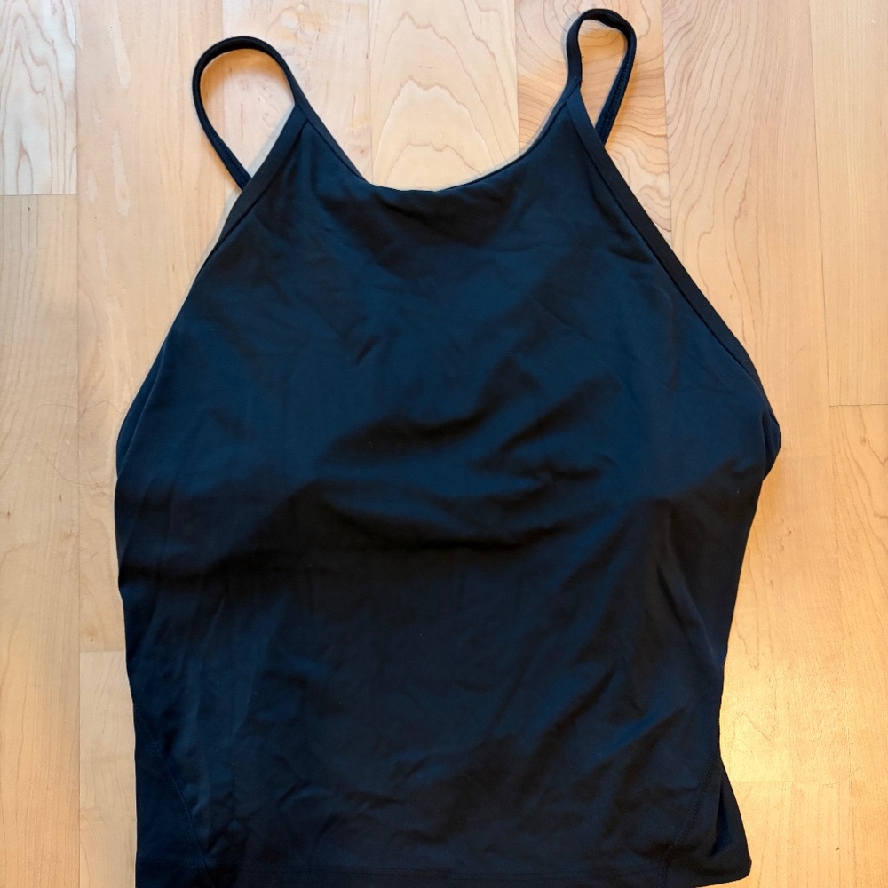 Lululemon Black Cropped Tank Size 10